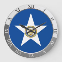 Houston flag Large Clock