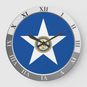 Houston flag Large Clock