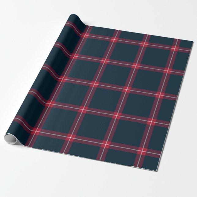 Houston Football Plaid Wrapping Paper (Unrolled)
