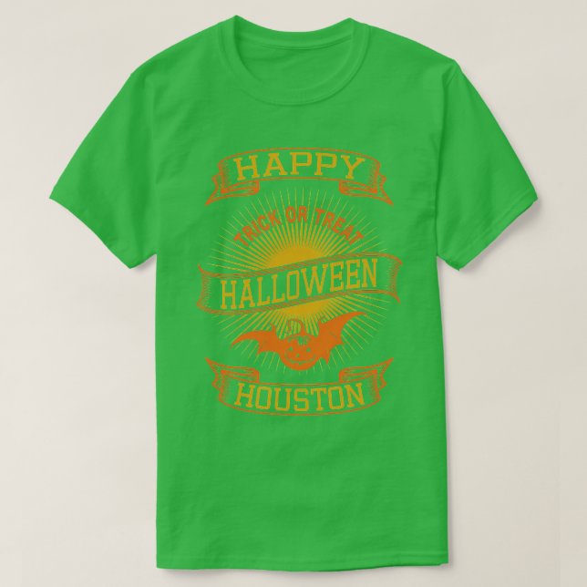 Houston Happy Halloween Vintage Style T-Shirt (Design Front)