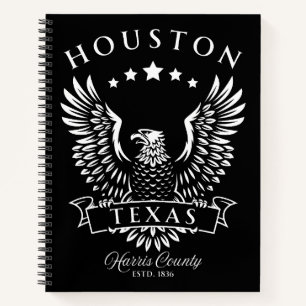 Houston Harris County Texas Vintage Eagle Notebook