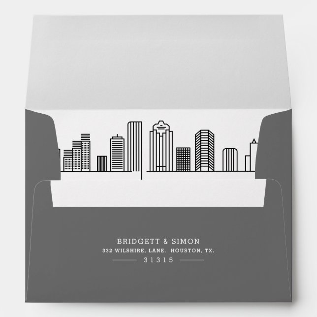 Houston Modern Deco | Skyline Reveal Envelope (Back (Bottom))