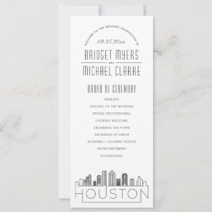 Houston Modern Deco Wedding Program Invitation