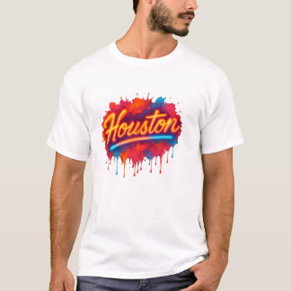 Houston Neon Street-Art Glow T-Shirt
