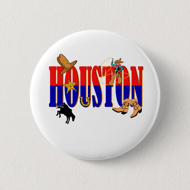 Houston Pics 6 Cm Round Badge (Front)