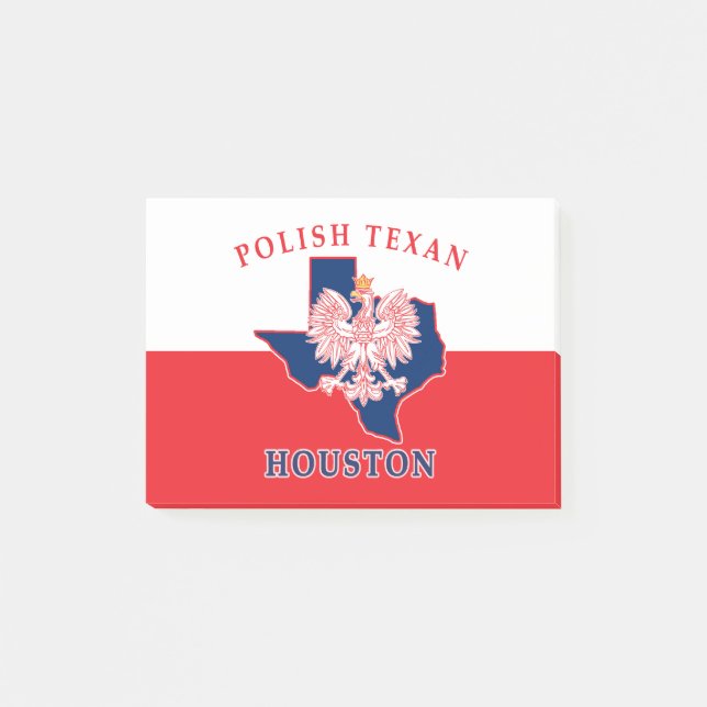 Houston Polish Texan Post-it Notes (Front)