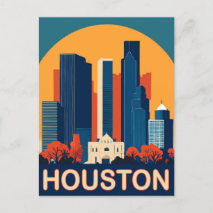 Houston, Recognisable buildings, Travel Postcard