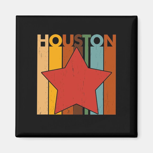 HOUSTON Retro Vintage Magnet (Front)