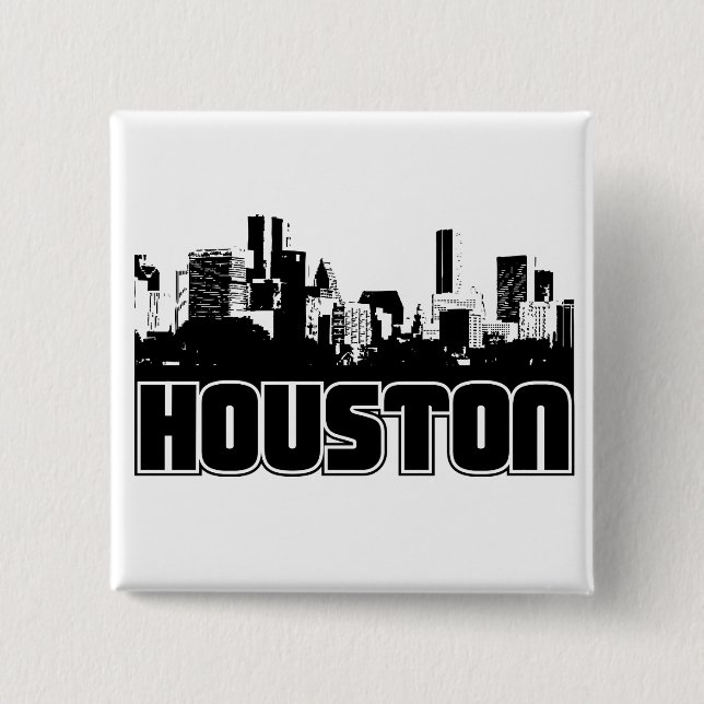 Houston Skyline 15 Cm Square Badge (Front)
