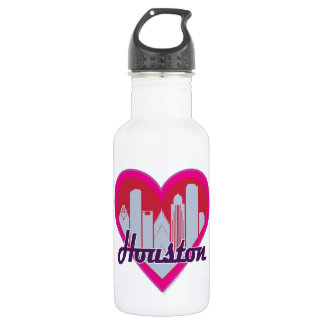 Houston Skyline Heart 532 Ml Water Bottle