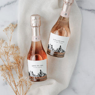 Houston Skyline Mini Sparkling Wine Label