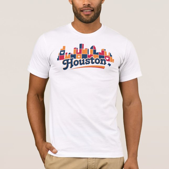 Houston Skyline Patchwork T-Shirt (Front)