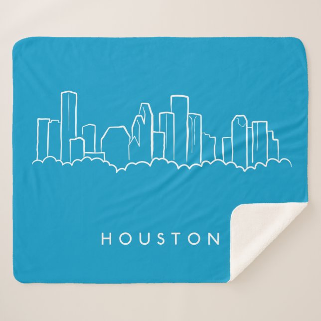 Houston Skyline Sherpa Blanket (Front (Horizontal))