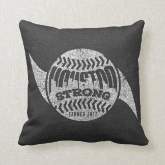 Houston Strong Distressed Baseball Hurricane Cushion