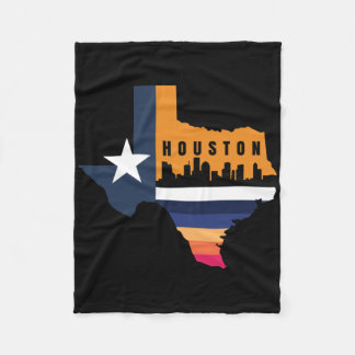 Houston Texas America Gift Usa Sticker Fleece Blanket