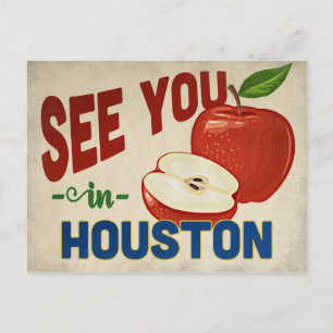 Houston Texas Apple - Vintage Travel Postcard