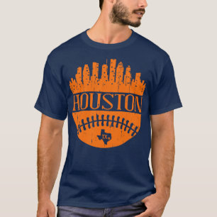 Houston Texas Baseball City Skyline Cityscape Retr T-Shirt