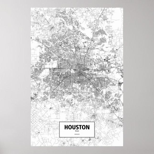Houston, Texas (black on white) Poster (Front)