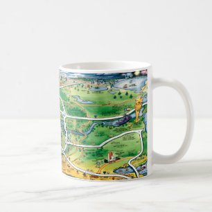 Houston Texas Cartoon Map Coffee Mug