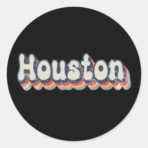 Houston Texas Chrome City Classic Art Round Sticker