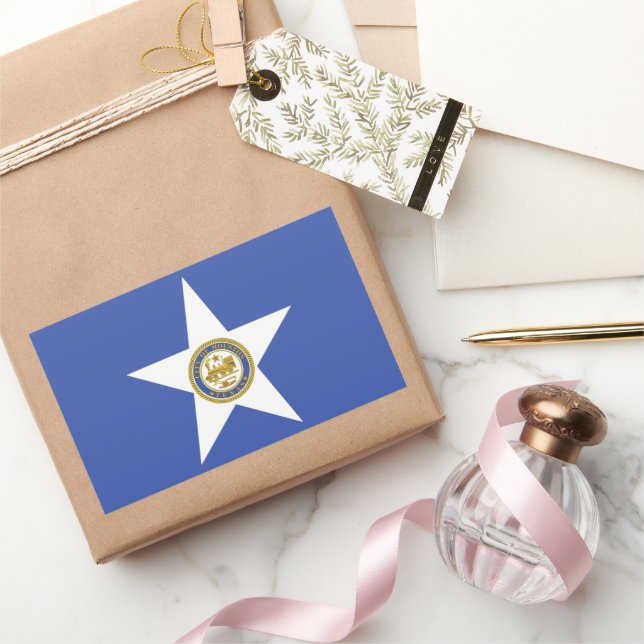 Houston (Texas) city flag Rectangular Sticker (Gifting)