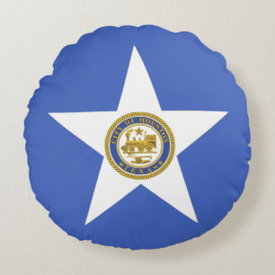 Houston (Texas) City flag Round Cushion