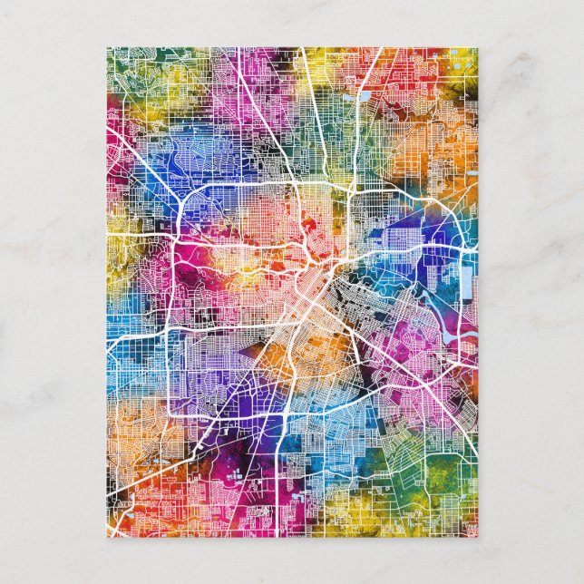 Houston Texas City Map Postcard (Front)