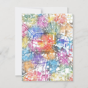 Houston Texas City Map Postcard