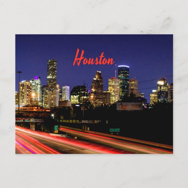 Houston Texas City Skyline Postcard (Front)