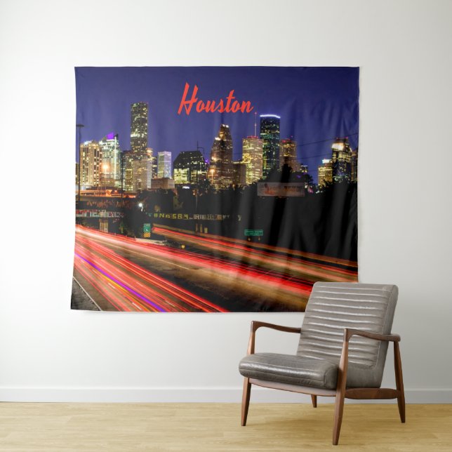 Houston Texas City Skyline Tapestry (In Situ (Horizontal))