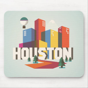 Houston, Texas Cityscape Design Mouse Pad