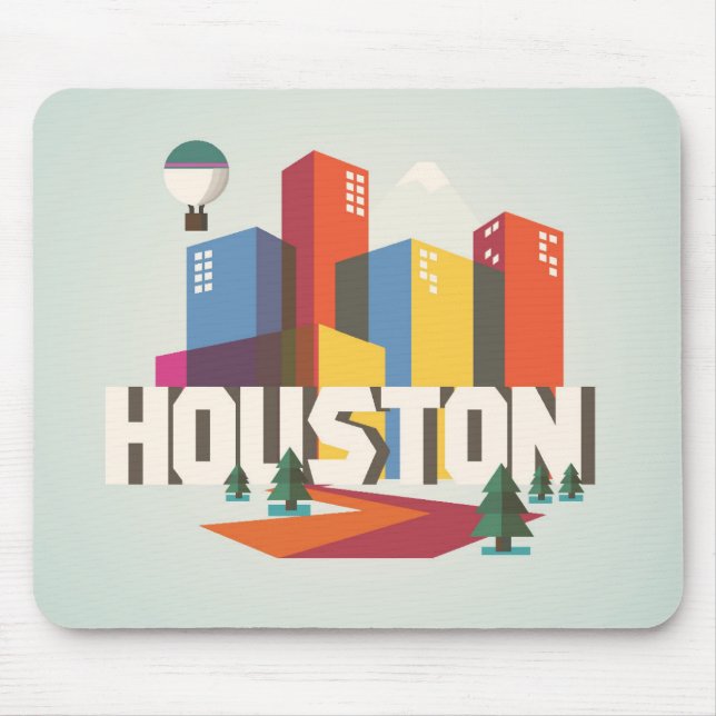 Houston, Texas | Cityscape Design Mouse Pad (Front)
