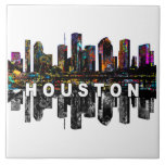 Houston, Texas covered in graffiti Ceramic Tile<br><div class="desc">This street-style artwork features the skyline Houston,  Texas covered in colourful graffiti. Great framed or use in a home decor project.</div>