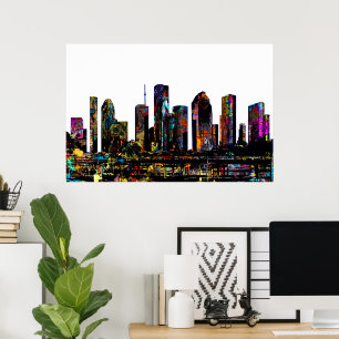 Houston, Texas covered in graffiti  Poster