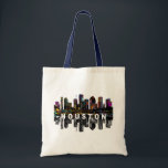 Houston, Texas covered in graffiti Tote Bag<br><div class="desc">Street-style artwork is trending. This colourful work of art features iconic buildings of Houston,  Texas covered in graffiti.</div>