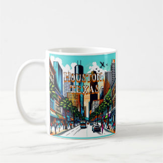 Houston, Texas Downtown City View Abstract Art Coffee Mug