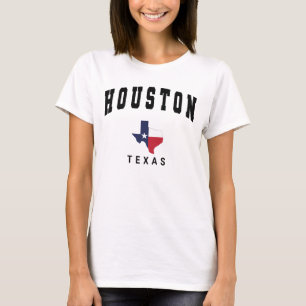 Houston, Texas Flag Map Women's White T-Shirt