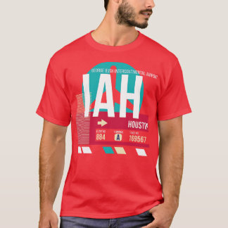Houston Texas IAH Airport Code Baggage Tag T-Shirt