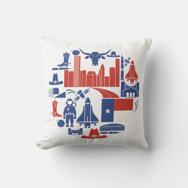 Houston Texas Icons Cushion (Front)