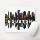 Houston, Texas in graffiti  Mouse Pad<br><div class="desc">This colourful artwork features the city of Houston,  Texas covered in graffiti. Click the custom button to add a name or background colour.</div>