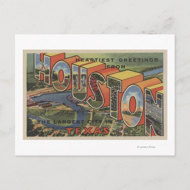 Houston, Texas - Large Letter Scenes 2 Postcard (Front)