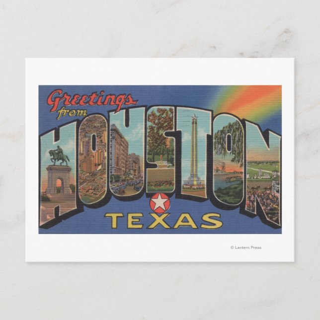 Houston, Texas - Large Letter Scenes 3 Postcard (Front)