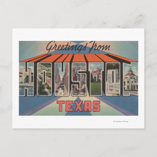 Houston, Texas - Large Letter Scenes Postcard (Front)