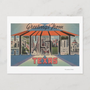 Houston, Texas - Large Letter Scenes Postcard