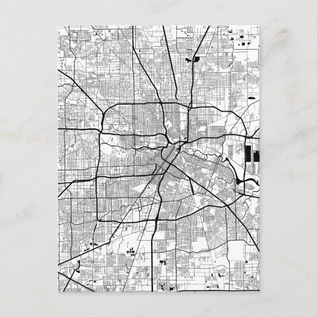 Houston Texas Map Postcard (Front)