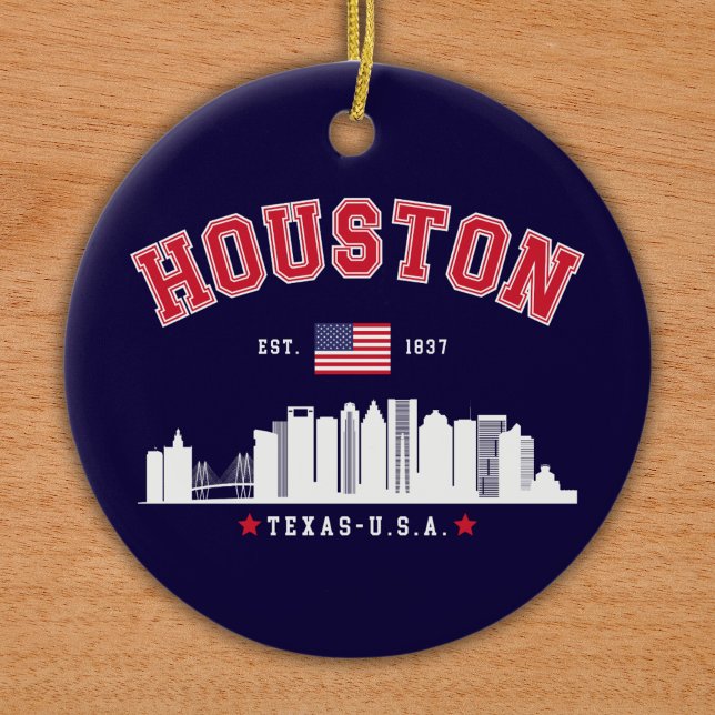 Houston Texas Modern Skyline  Ceramic Tree Decoration (Creator Uploaded)