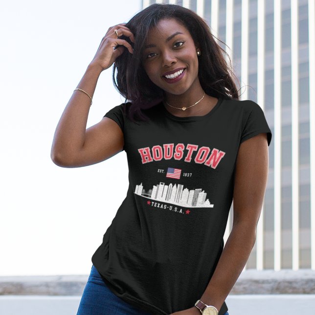 Houston Texas Modern Skyline  Tri-Blend Shirt (Creator Uploaded)