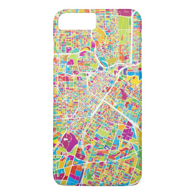 Houston, Texas | Neon Map Case-Mate iPhone Case (Back)