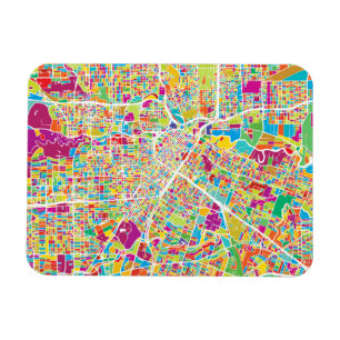 Houston, Texas Neon Map Magnet