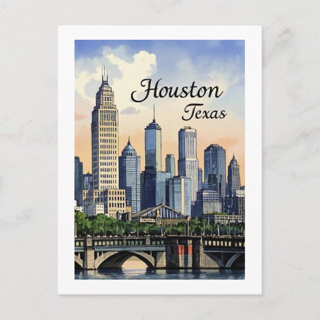 Houston Texas Postcard (Front)